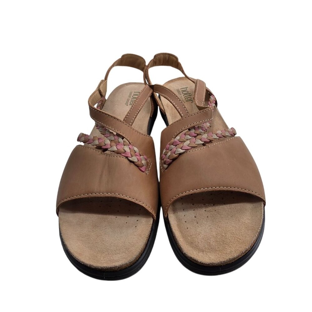 Hotter Brown‎ Leather Comfort Sandals Size US 9